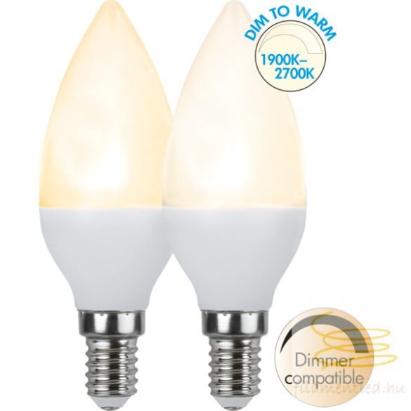 STARTRADING LED DIM-TO-WARM C37 CANDLE OPAL E14 5W 2700-1900K ST358-69-3